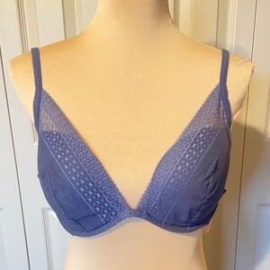 Victoria’s Secret Incredible Lightly Lined Blue Lace Plunge Bra Women's 32DDD